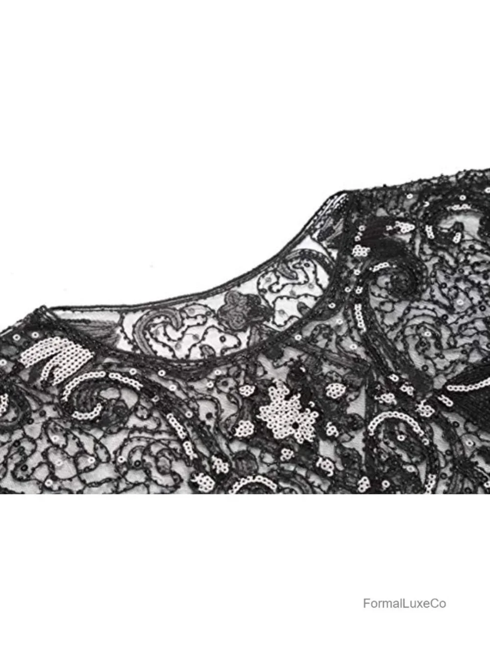 1920s Sequin Beaded Evening Cape Shawl - Gatsby Party Wrap